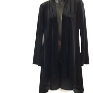 Onyx Medium Elegant Black Velvet Long Designer Dress Jacket
